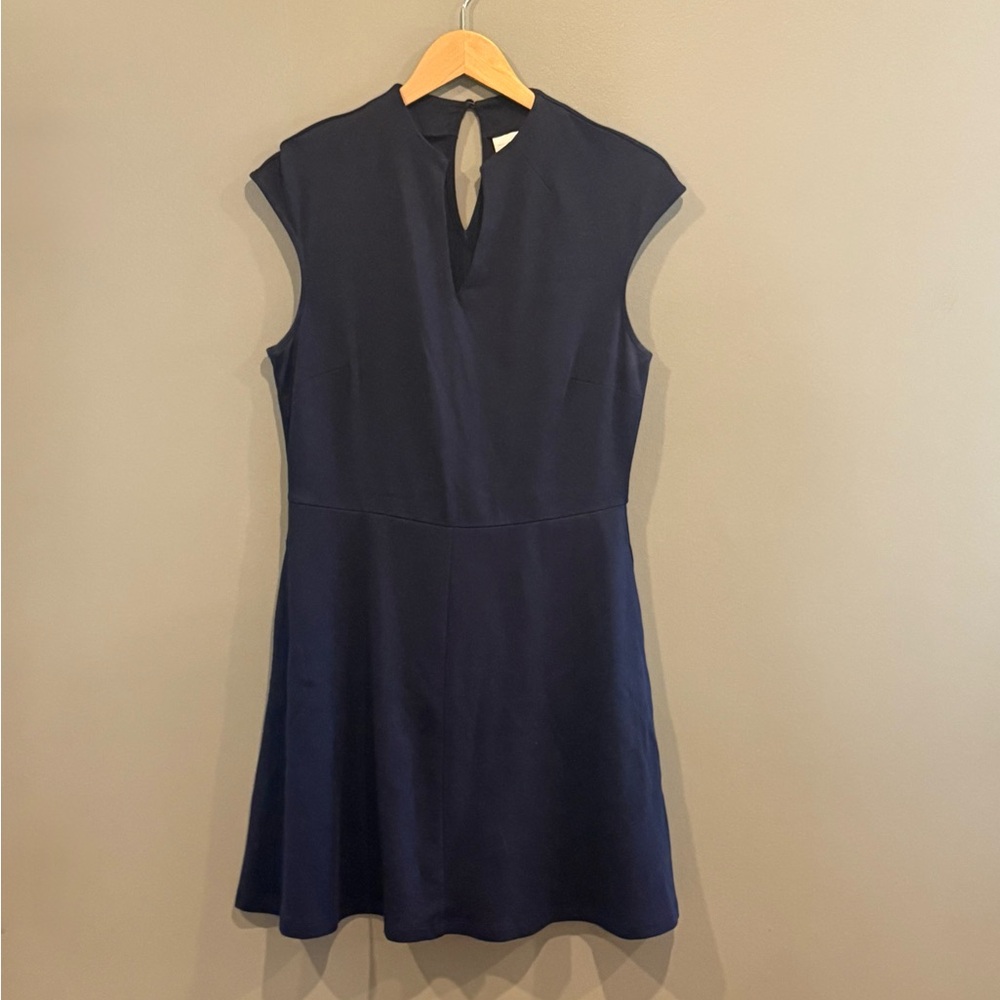 *GENTLY WORN* New York & Company Size M Blue A-Line Mini Dress with Keyhole Back